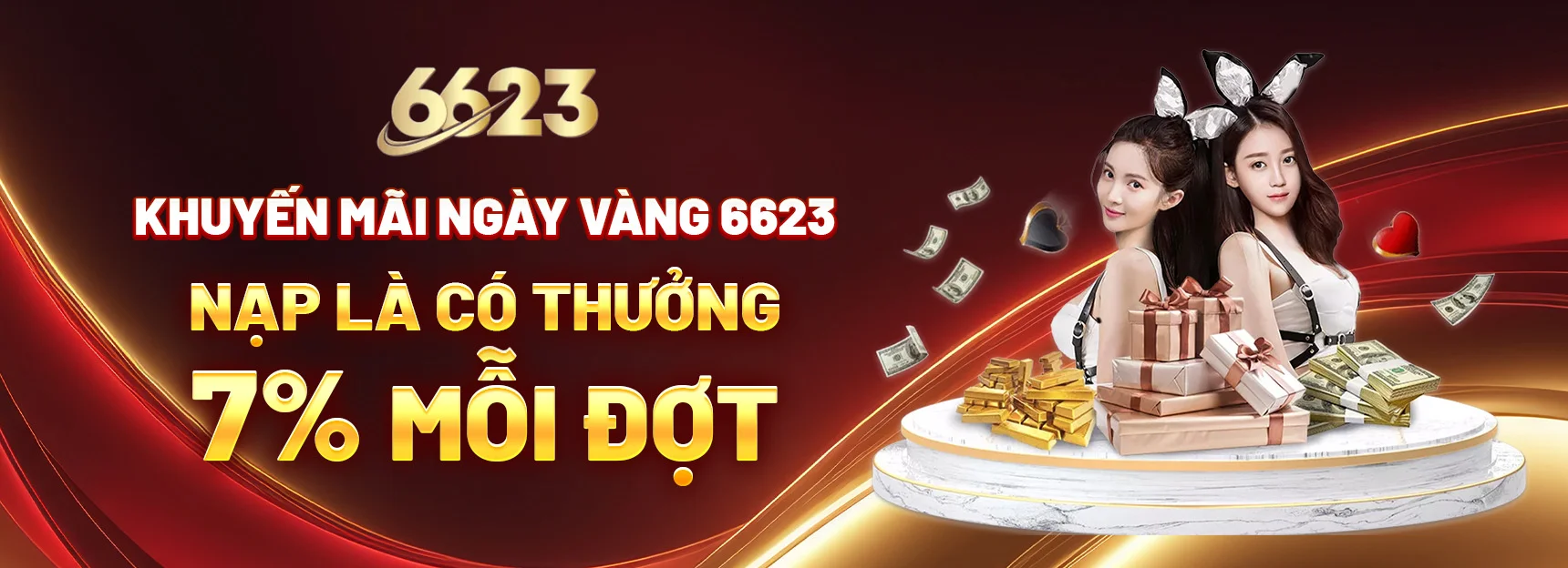 Khuyến Mãi Ngày Vàng 6623 – Nạp Là Có Thưởng 7% Mỗi Đợt
