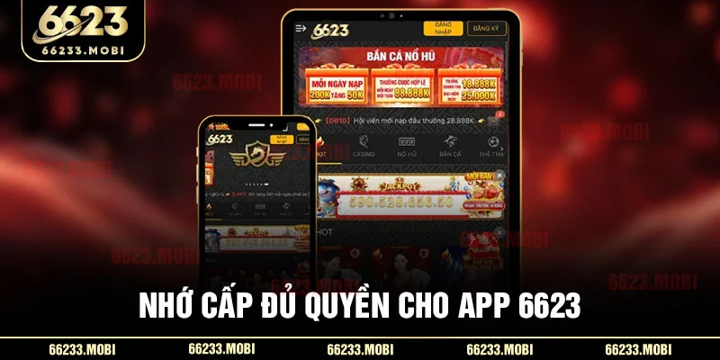 Nhớ cấp đủ quyền cho app 6623